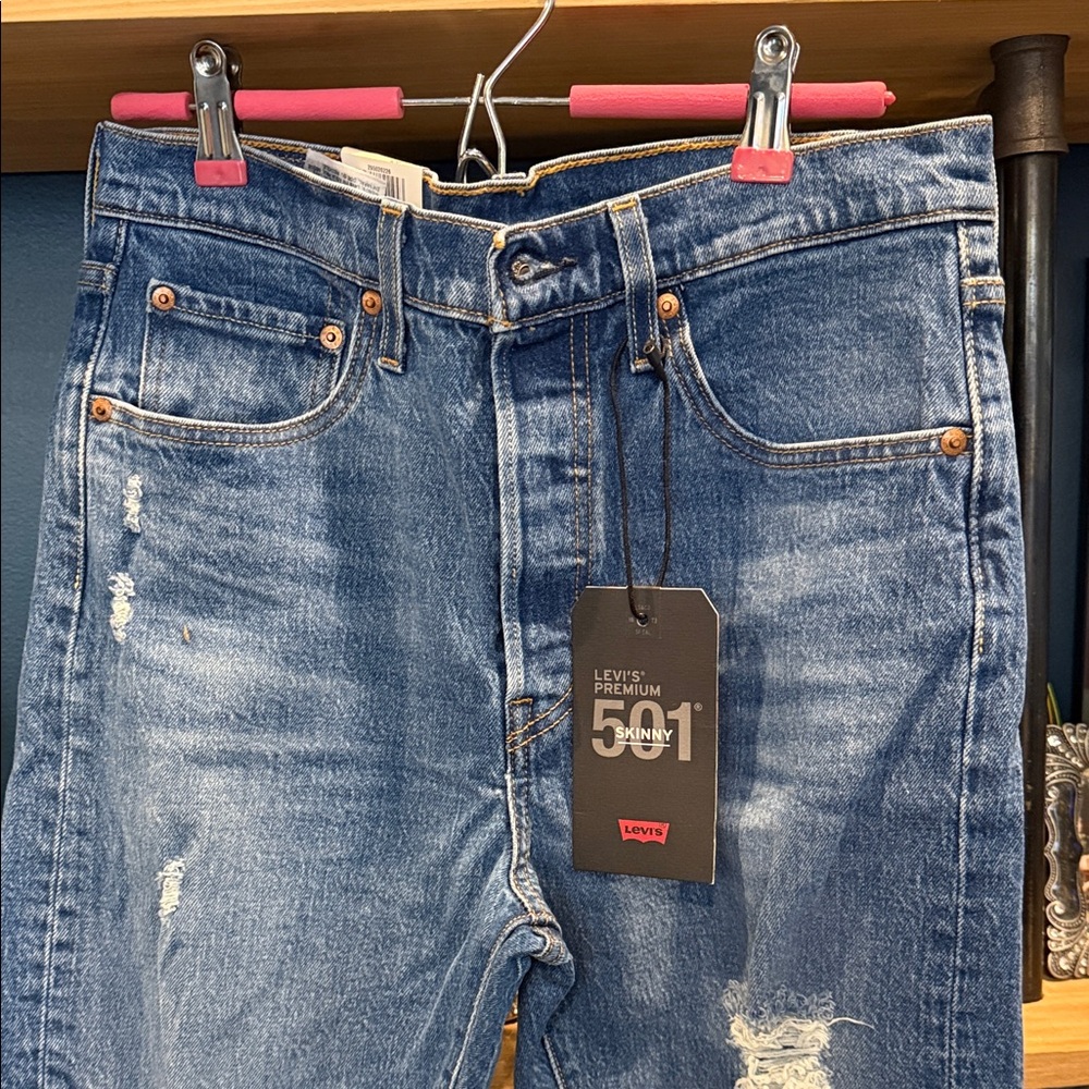Levi's Premium Distressed 501 Skinny Jeans
